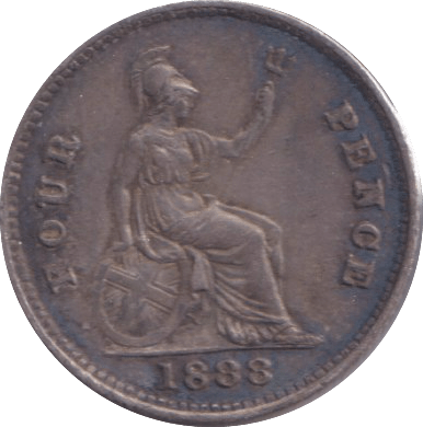 1888 FORPENCE ( FINE ) - FOURPENCE - Cambridgeshire Coins