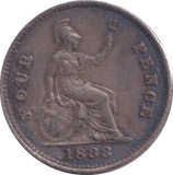 1888 FORPENCE ( FINE ) - FOURPENCE - Cambridgeshire Coins