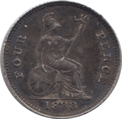 1888 FOURPENCE ( EF ) - FOURPENCE - Cambridgeshire Coins