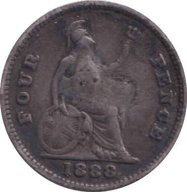 1888 FOURPENCE ( FINE ) - FOURPENCE - Cambridgeshire Coins