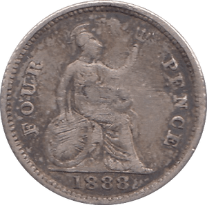 1888 FOURPENCE ( FINE ) - FOURPENCE - Cambridgeshire Coins