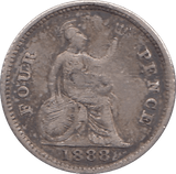 1888 FOURPENCE ( FINE ) - FOURPENCE - Cambridgeshire Coins