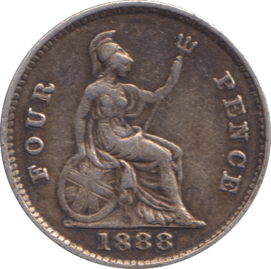 1888 FOURPENCE ( GVF ) - FOURPENCE - Cambridgeshire Coins