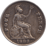 1888 FOURPENCE ( GVF ) - FOURPENCE - Cambridgeshire Coins