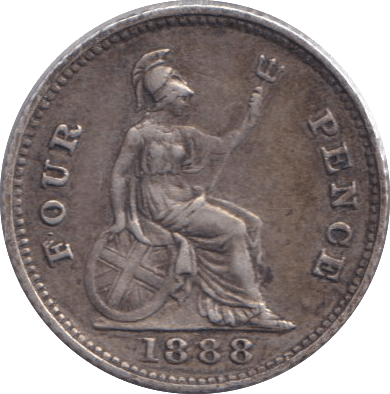 1888 FOURPENCE ( VF ) - FOURPENCE - Cambridgeshire Coins