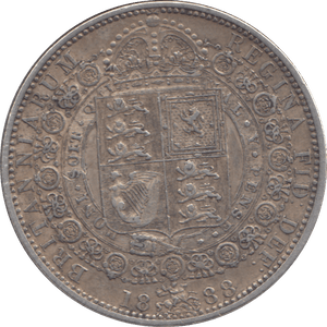 1888 HALF CROWN ( EF ) - HALFCROWN - Cambridgeshire Coins