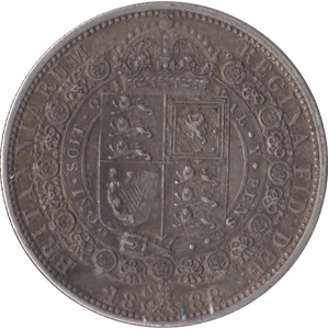1888 HALFCROWN ( EF ) - HALFCROWN - Cambridgeshire Coins