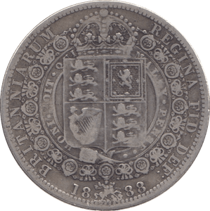 1888 HALFCROWN ( FINE ) - Halfcrown - Cambridgeshire Coins