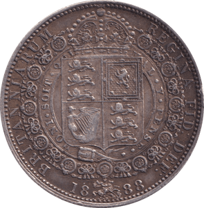 1888 HALFCROWN ( GVF ) - Halfcrown - Cambridgeshire Coins