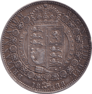 1888 HALFCROWN ( GVF ) - Halfcrown - Cambridgeshire Coins