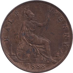 1888 HALFPENNY ( AUNC ) - HALFPENNY - Cambridgeshire Coins
