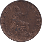1888 HALFPENNY ( AUNC ) - HALFPENNY - Cambridgeshire Coins