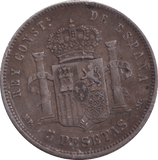 1888 SILVER 5 PESETAS SPAIN - SILVER WORLD COINS - Cambridgeshire Coins
