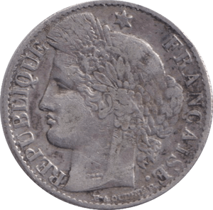 1888 SILVER 50 CENTS FRANCE - SILVER WORLD COINS - Cambridgeshire Coins