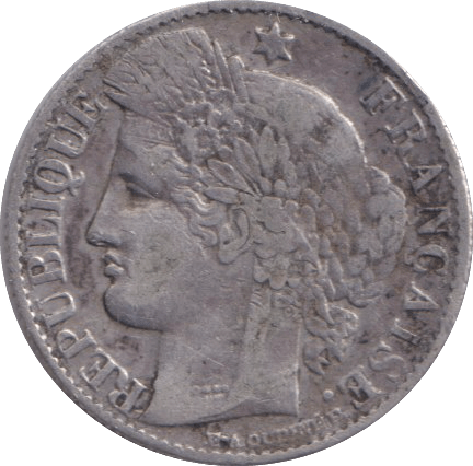 1888 SILVER 50 CENTS FRANCE - SILVER WORLD COINS - Cambridgeshire Coins