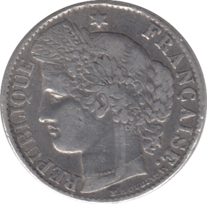 1888 SILVER 50 CENTS FRANCE - SILVER WORLD COINS - Cambridgeshire Coins