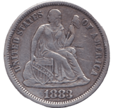 1888 SILVER DIME USA - SILVER WORLD COINS - Cambridgeshire Coins