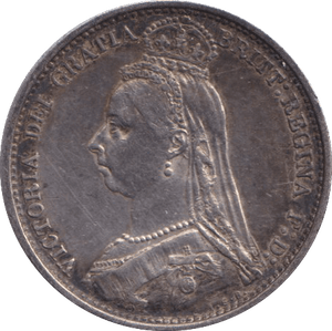 1888 SIXPENCE ( EF ) - SIXPENCE - Cambridgeshire Coins