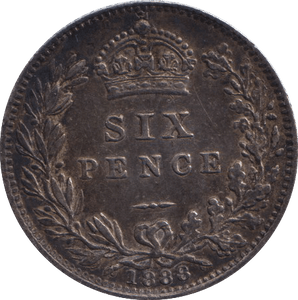 1888 SIXPENCE ( EF ) - SIXPENCE - Cambridgeshire Coins