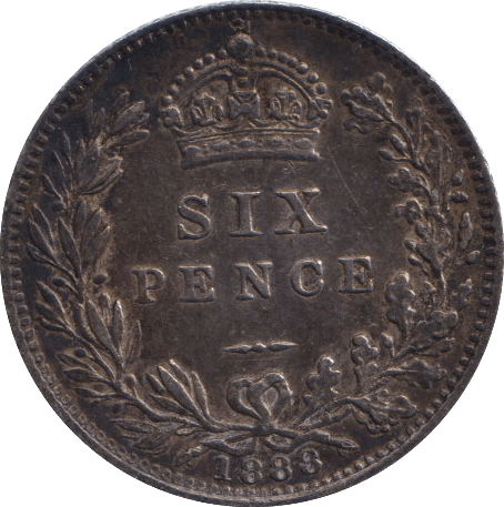 1888 SIXPENCE ( EF ) - SIXPENCE - Cambridgeshire Coins