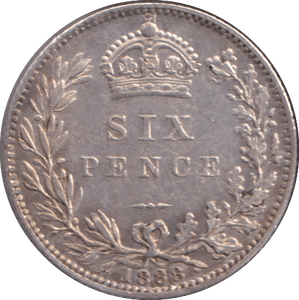 1888 SIXPENCE ( EF ) - SIXPENCE - Cambridgeshire Coins