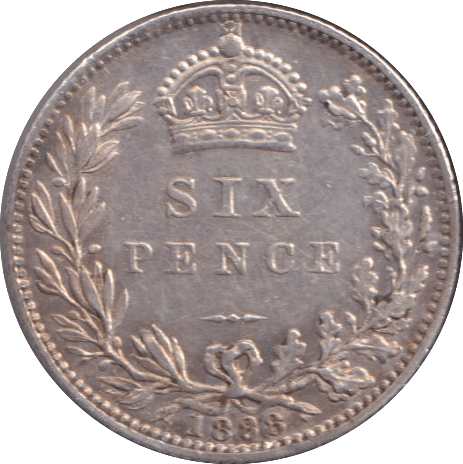 1888 SIXPENCE ( EF ) - SIXPENCE - Cambridgeshire Coins