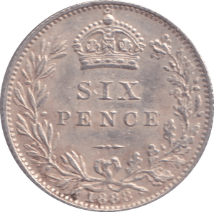 1888 SIXPENCE ( GVF ) - SIXPENCE - Cambridgeshire Coins