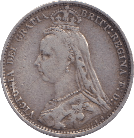 1888 SIXPENCE ( VF ) - SIXPENCE - Cambridgeshire Coins