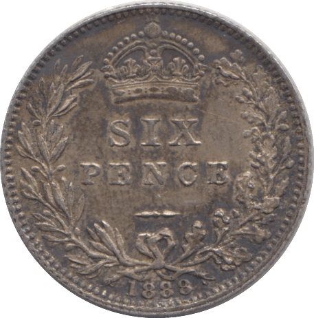 1888 SIXPENCE ( VF ) - SIXPENCE - Cambridgeshire Coins