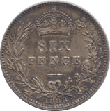 1888 SIXPENCE ( VF ) - SIXPENCE - Cambridgeshire Coins