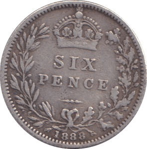 1888 SIXPENCE ( VF ) - SIXPENCE - Cambridgeshire Coins