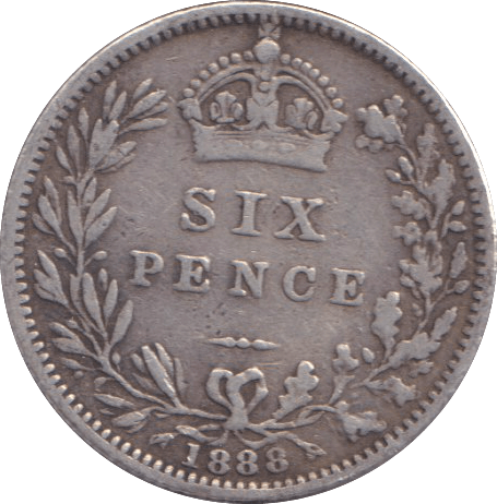 1888 SIXPENCE ( VF ) - SIXPENCE - Cambridgeshire Coins