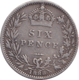 1888 SIXPENCE ( VF ) - SIXPENCE - Cambridgeshire Coins