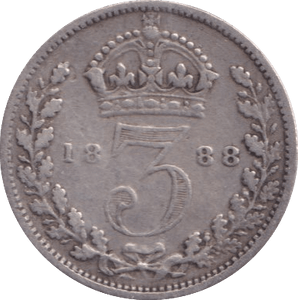 1888 THREEPENCE ( FINE ) - Threepence - Cambridgeshire Coins