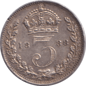 1888 THREEPENCE ( GVF ) - THREEPENCE - Cambridgeshire Coins