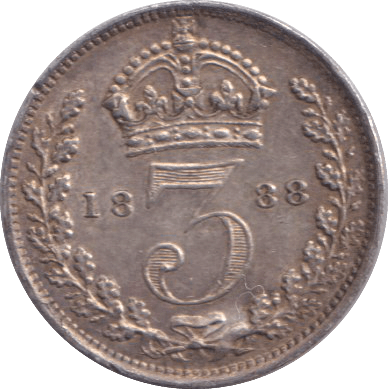 1888 THREEPENCE ( GVF ) - THREEPENCE - Cambridgeshire Coins