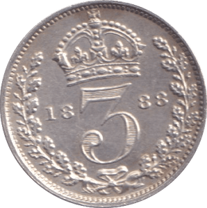 1888 THREEPENCE ( UNC ) - Threepence - Cambridgeshire Coins
