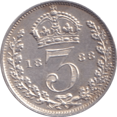 1888 THREEPENCE ( UNC ) - Threepence - Cambridgeshire Coins