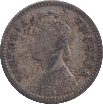 1888 TWO ANNAS INDIA - SILVER WORLD COINS - Cambridgeshire Coins