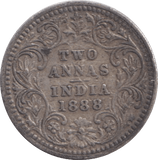 1888 TWO ANNAS INDIA - SILVER WORLD COINS - Cambridgeshire Coins