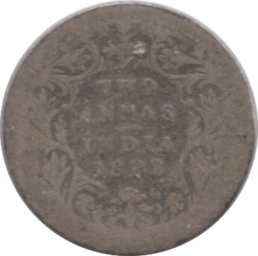 1888 TWO ANNAS INDIA - SILVER WORLD COINS - Cambridgeshire Coins
