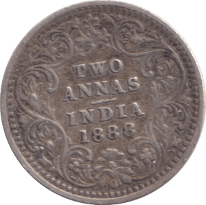 1888 TWO ANNAS INDIA - WORLD COINS - Cambridgeshire Coins