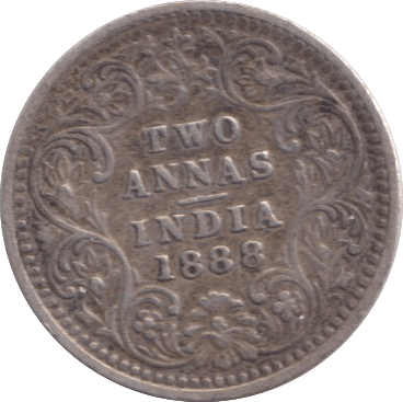 1888 TWO ANNAS INDIA - WORLD COINS - Cambridgeshire Coins