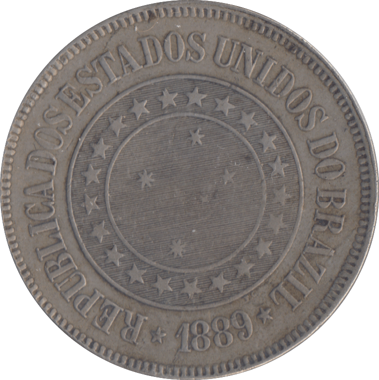 1889 200 REIS BRAZIL - WORLD COINS - Cambridgeshire Coins