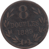1889 8 DOUBLES GUERNSEY - WORLD COINS - Cambridgeshire Coins