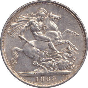 1889 CROWN ( AUNC ) - CROWN - Cambridgeshire Coins