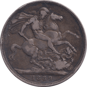 1889 CROWN ( FINE ) 2 - CROWN - Cambridgeshire Coins
