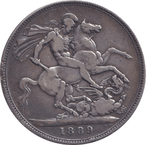 1889 CROWN ( FINE ) 2 - CROWN - Cambridgeshire Coins