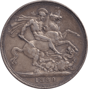 1889 CROWN ( FINE ) 4 - CROWN - Cambridgeshire Coins