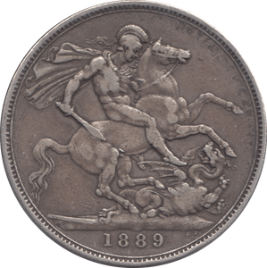 1889 CROWN ( FINE ) 5 - CROWN - Cambridgeshire Coins